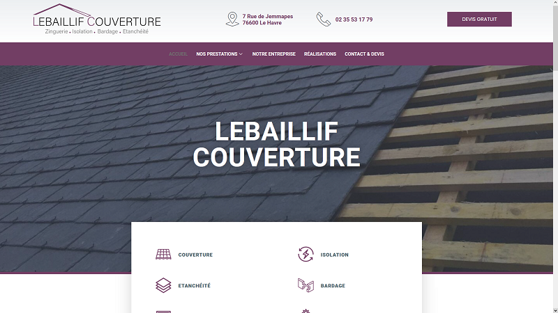 LEBAILLIF Couverture - Couvreur zinguer Le Havre, Harfleur
