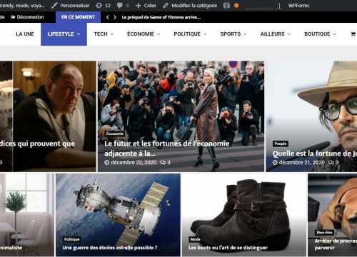 Capture écran de la une du site Big Mag