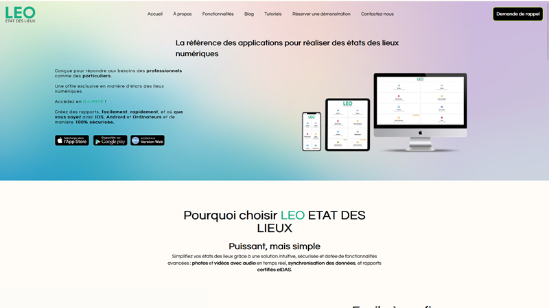 Application LEO état des lieux numériques