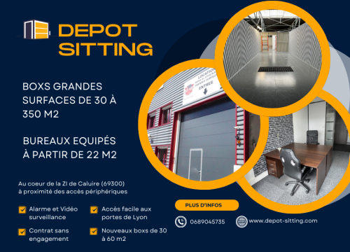 box de stockage et bureaux à louer Caluire