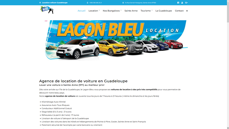 Location voiture en Guadeloupe - Le Lagon Bleu