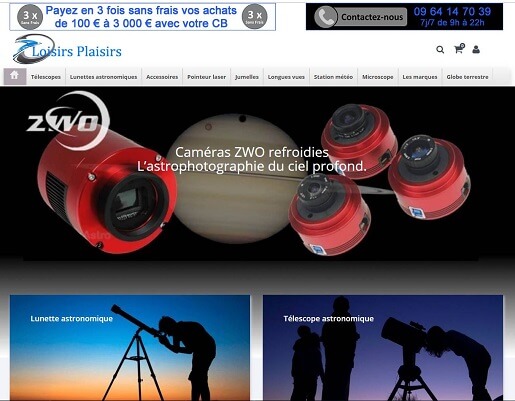 Matériel d'astronomie : télescopes, lunettes astronomiques. Observations des planètes et ciel profond 