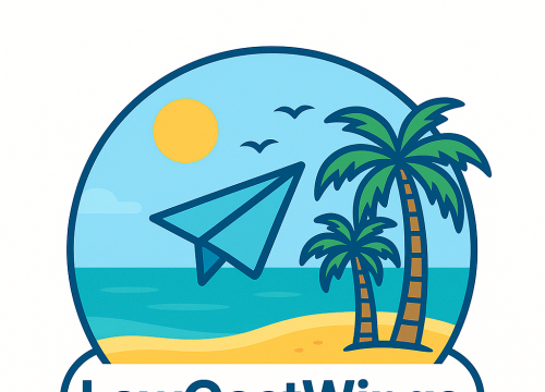 Logo de LowCostWings, site de conseils pour voyager moins cher en Europe