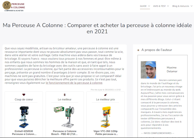 Ma perceuse à colonne