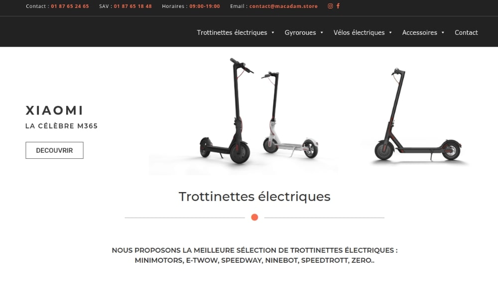 Macadam trottinette électrique