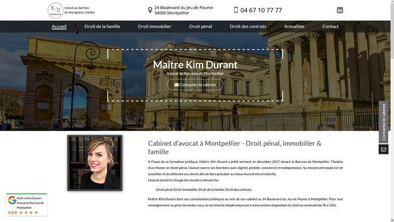 Maître Kim Durant - Avocat au Barreau de Montpellier