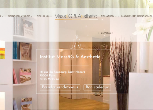 Capture du site institut massage