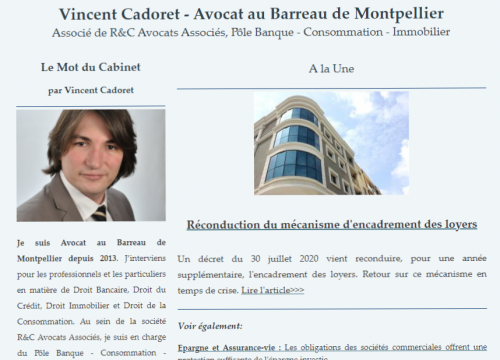 Site internet Vincent Cadoret Avocat Montpellier