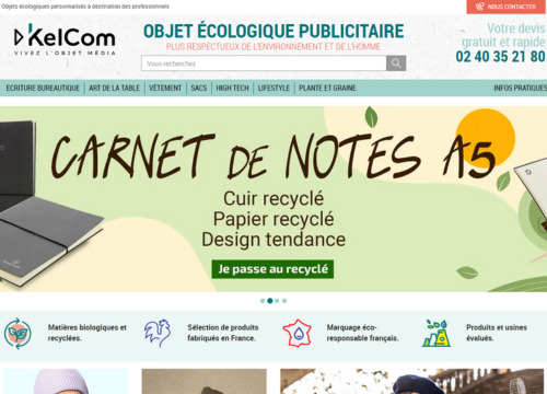 Site Objets publicitaires Ecologiques KelCom