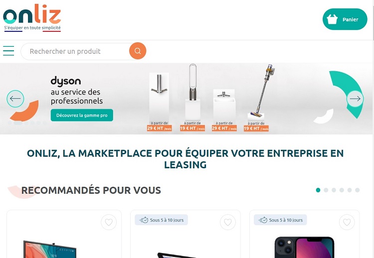 onliz.fr marketplace d'équipements en leasing