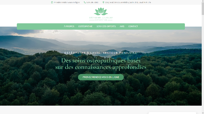 Stéphanie Rousseau Ostéopathie. Votre Ostéopathe à Pont-Viau, à Laval.