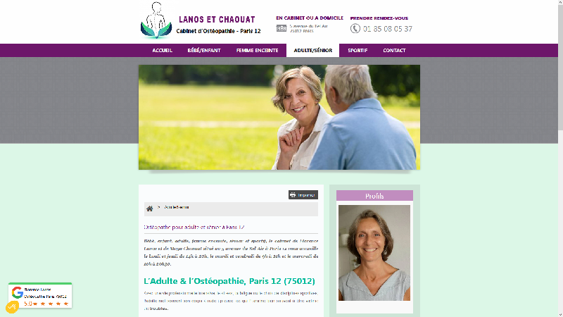 Ostéopathe pour adultes à Paris 12 