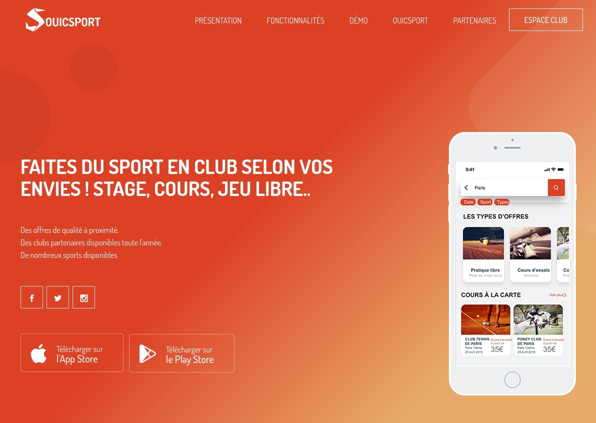 OuiCSport Sport en club à la carte