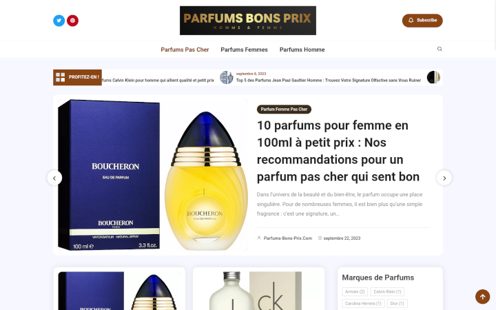 Parfums bons prix