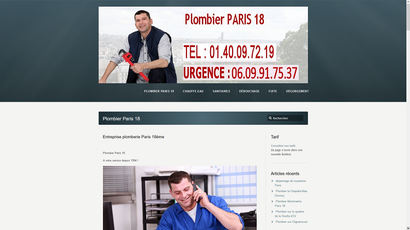 Paris plombier Paris 18