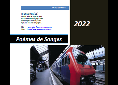 Page de garde ebook poèmes de songes en langue française.
