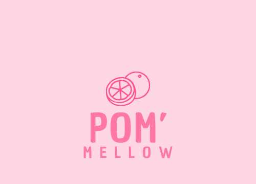 logo du blog Pom'Mellow, site dédié au rangement sur fond rose