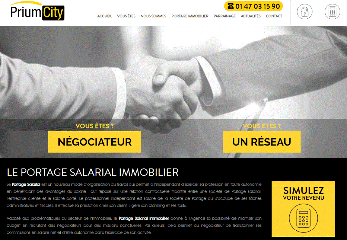 Prium City, société de Portage salarial immobilier