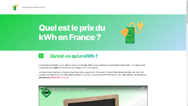 Prix KWh en France : prix de gaz