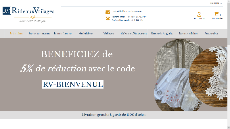 RV-RideauxVoilages, vente en ligne de rideaux et voilages