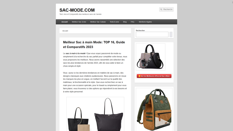 Sac mode - Sacs tendance