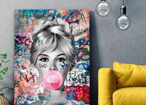 Tableau décoratif Brigitte Bardo Chewing-gum - Pop art