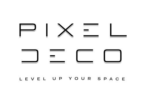 Tapis de souris gaming XXL Pixel-Deco avec design néon et option RGB sur bureau gamer