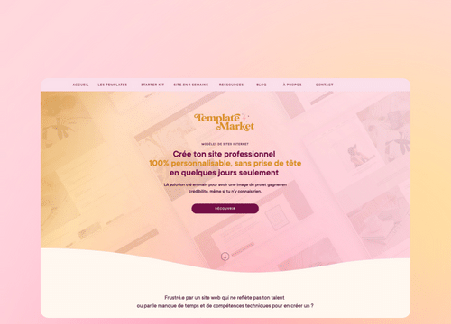 Template Market Templates de site web pour entrepreneurs et freelances