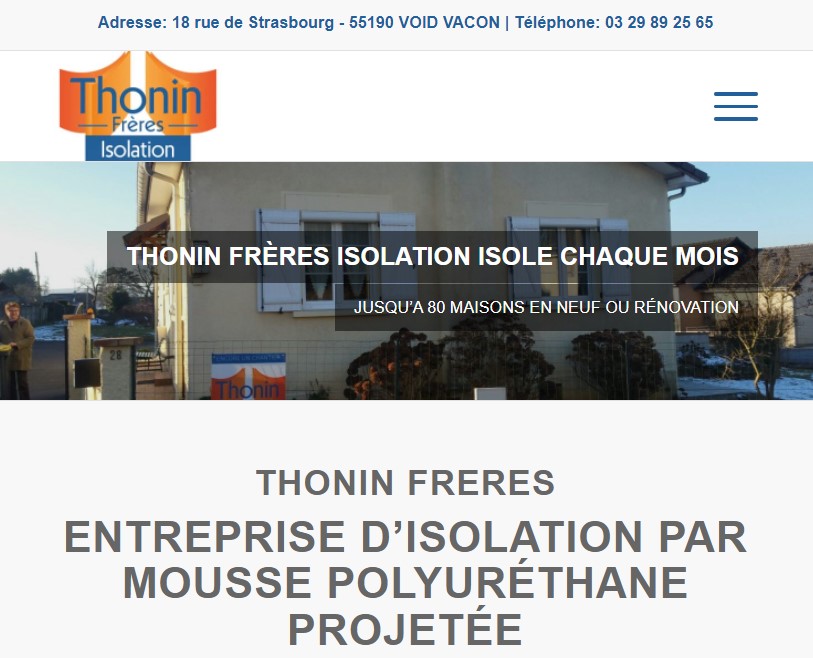 thonin freres isolation site internet