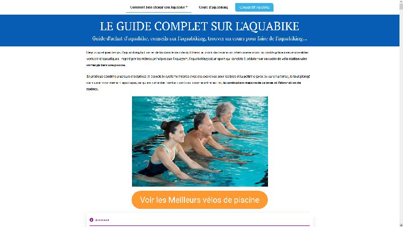 Vélo aquabike - Guide pratique pour choisir son vélo de piscine