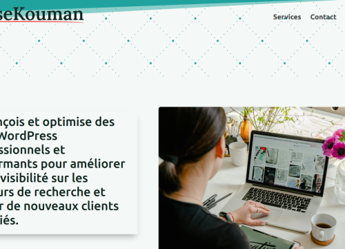 Capture d'écran d'une section de mon site professionnel 