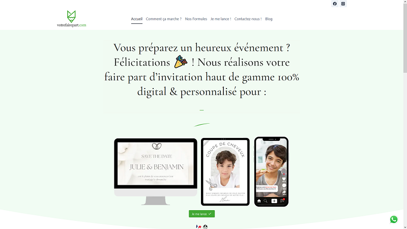 Votre faire part digital et personnalisé