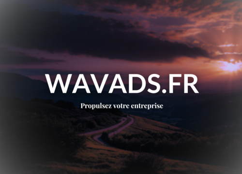 Logo WAVADS sur fond sombre avec la phrase d'accroche : Propulsez votre entreprise dans l'ère digitale