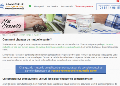 capture du site aaa mutuelle