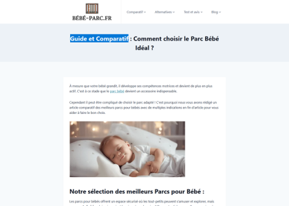 Bébé-parc - Guide et Comparatif
