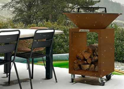 brasero sur une terrasse