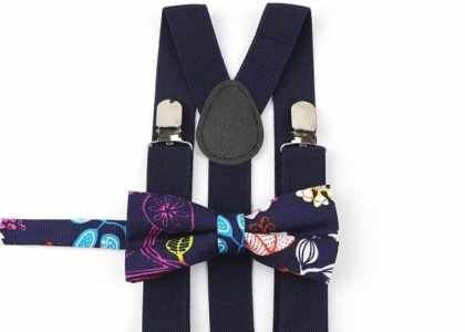 ensemble assorti bretelle et nœud papillon
