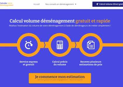 Capture du site Calculer votre déménagement