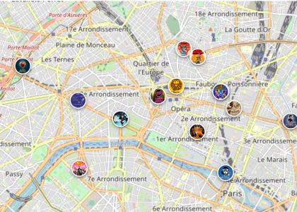 Carte des comédies musicales parisiennes