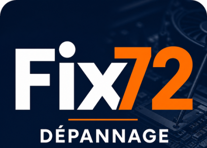 Technicien informatique Fix72 en intervention sur un poste de travail au Mans.