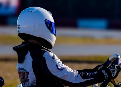 Emilien Koestner, en action sur le circuit de karting de lonato