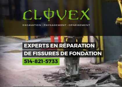 Réparation fissures de béton - Clovex