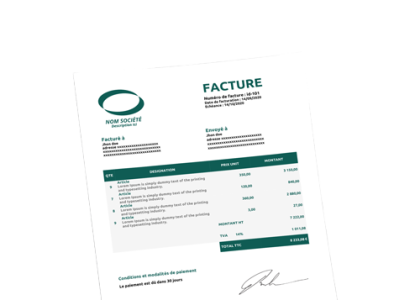 Modèle de facture Excel professionnel gratuit