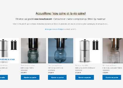 Filtre à eau domestique sans branchement par gravité