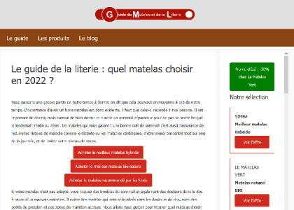 Guide du matelas et de la literie