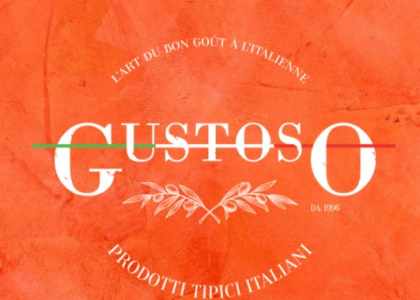 Logo Gustoso ; l'épicerie italienne en ligne.