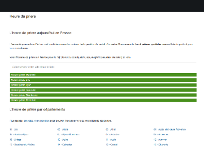 Heure de priere - connaitre les horaires des prières