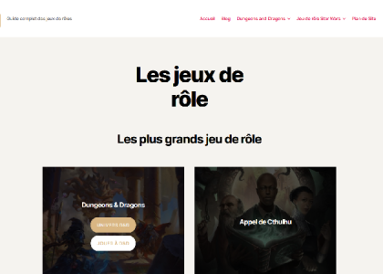 Jeu de rôle - Guide complet