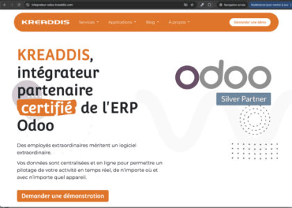 Site KREADDIS intégrateur ERP Odoo à Annecy et Grenoble