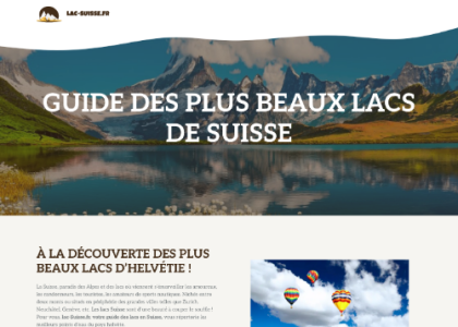 Page d'accueil du guide des lacs de suisse